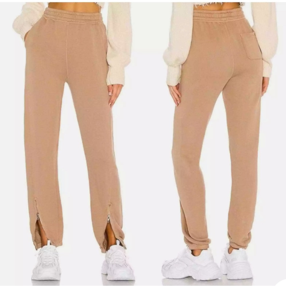 n:philanthropy Front Zip Joggers Sweatpants in Camel Tan firm price